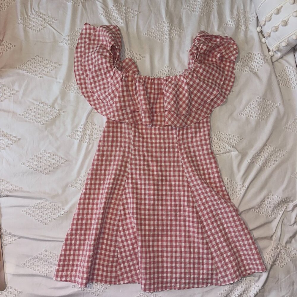 Pink and White Checkered Dress